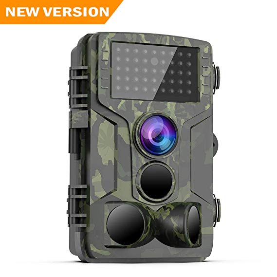 [Latest 2019] Trail Game Camera – 1080P FHD Waterproof Scouting Camera, 120°Wide Angle PIR Sensor Motion Activated Night Vision, Hunting Cam for Wildlife and Home Surveillance