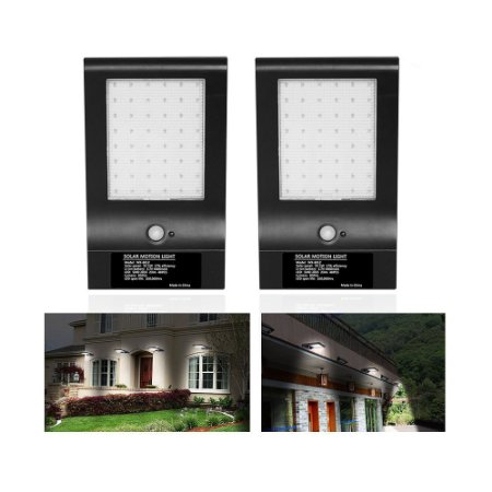 850Lumens Max 48LED Solar Motion Lighting, Hallomall Brightest Outdoor Solar Wall Lights, Spotlights, Security Lights-- Built in Rechargeable 2200mah Lithium Batteries-Waterproof (3Modes)
