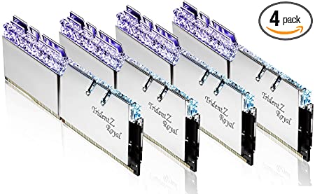 G.Skill 32GB DDR4 Trident Z Royal Silver 4000Mhz PC4-32000 CL17 1.35V Quad Channel Kit (4x8GB)