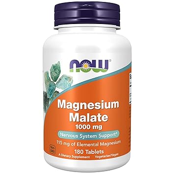 Now Foods Magnesium Malate 1000 Mg Nervous System Support Capsules - 180 Count