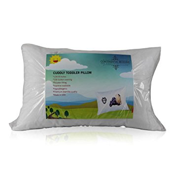 Toddler Pillow 13 X 18 - Soft & Hypoallergenic - Made in USA - Better Sleep for Toddlers,