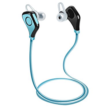 Kingstar Sports Bluetooth Headphones, S5 Wireless Noise Cancelling Running Stereo Earphones with Microphone Headset for Phones (Blue)