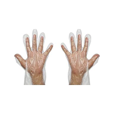 VINAYAKAMART Disposable Transparent Clear Plastic Gloves_ 100Pcs(50 Pair)