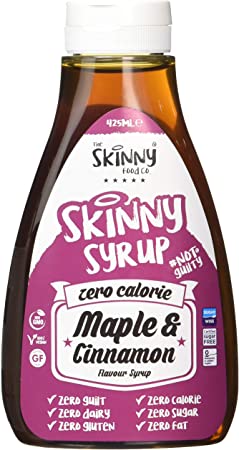 The Skinny Food Co Maple Cinnamon Syrup - Zero Calorie - Sugar Free - 0 Fat | for Deserts, Cake, Smoothie, Porridge, Pancake, Waffle | for Gym-Fitness Fans, Weight Loss Diet and Low Carb Diet | 425ml