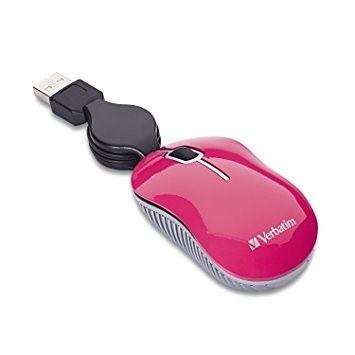 Verbatim Mini Travel Optical Mouse Commuter Series, Pink 98618