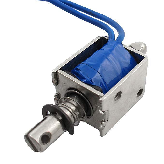 DC 12V 500mA Open Frame Push Type Solenoid Electromagnet 7mm Stroke