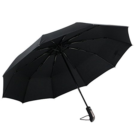 Automatic Umbrella, Travel Auto Open Close Umbrella Travel Light Windproof 10 Ribs Umbrella