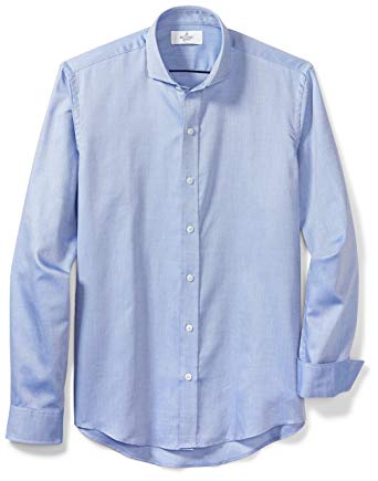 BUTTONED DOWN Men's Slim Fit Cutaway-Collar Supima Cotton Dress Casual Shirt