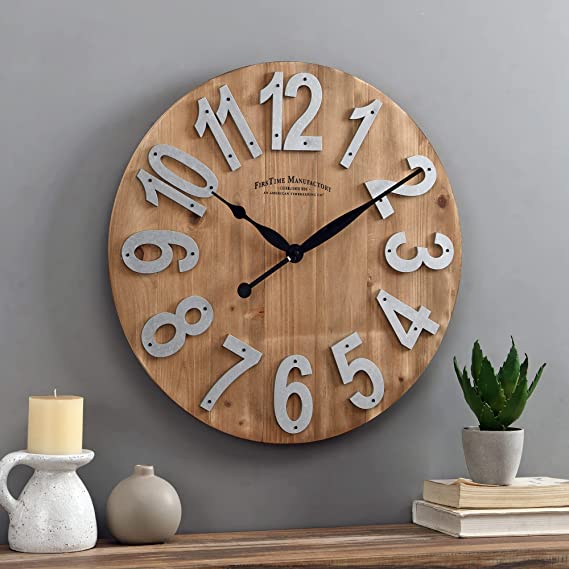 FirsTime & Co. Slat Wood Wall Clock, 22.5", Tan