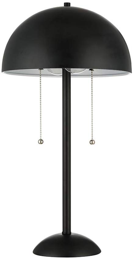 Rivet Dome-Shaped Table Lamp, Aster Modern, with Bulb, 21"H, Black