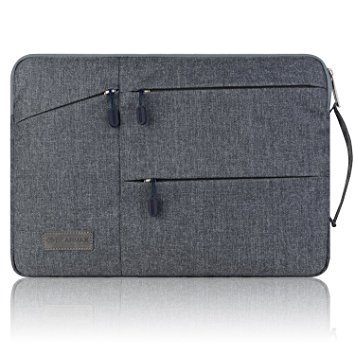 Gearmax(TM) Travellers Multi-functional Nylon Water Resistant with 2 Side Pockets Laptop Handbag for 11.6 Inch Macbook Air Pro / Surface / iPad Sleeve Case Cover Bag (11.6 Inch,Gray)