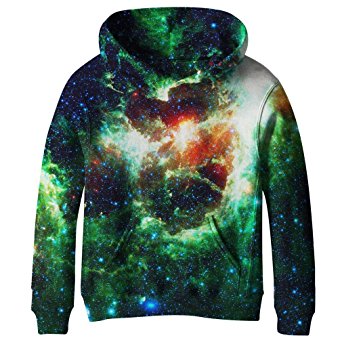 SAYM Teen Boys' Galaxy Fleece Sweatshirts Pocket Pullover Hoodies 4-14Y