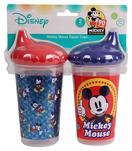 Disney Mickey Mouse 2 Peice Pack Slim Sippy Cup, Thumbs UP Print