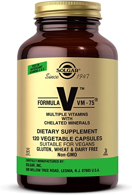 Solgar Formula VM-75, 120 Vegetable Capsules - Vitamin A, B6, B12, C, D, E - Biotin, Magnesium, Calcium, Copper, Iron, Zinc, Folic Acid, Niacin - Non-GMO, Vegan, Gluten Free, Dairy Free - 60 Servings