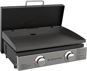 Blackstone 1666 22” Omnivore Original Tabletop Griddle with Hard Cover, Powder Coated Steel, Black