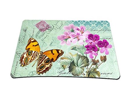 Butterfly Flower Design Anti-Slip Mouse Pad Mice Pad Mat Mousepad For Optical Laser Mouse Big Size 14" X 10" FP-MP-016