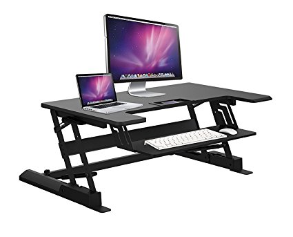 ApexDesk GX 36" Desk Riser, 2-Tier, Dual Monitor Capable (Black Matte Finish)