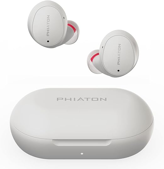 Phiaton Bonobuds Lite True Wireless Earbuds with Clear Voice by Intelligo and Ambient Mode | Bluetooth Earphones with 11 Hour Playtime, Floral White