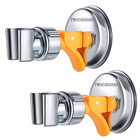 Adjustable Shower Head holder, Bathroom Suction Cup Handheld Shower head Bracket, Removable Handheld Showerhead & Wall Mounted Suction Bracket (Yellow-2)