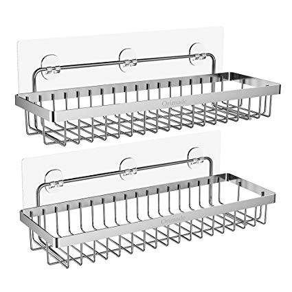 Orimade Shower Caddy Organizer Shelf Storage for Bathroom Stainless Steel Adhesive No Drilling - 2 Pack