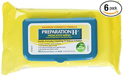 Preparation H Medicated Wipes, 48 Count (Pack Of 6)