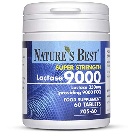 Nature’s Best Lactase 9000 FCC Enzyme Units | Fast Acting Natural Enzyme Tablets and 100% UK- Made