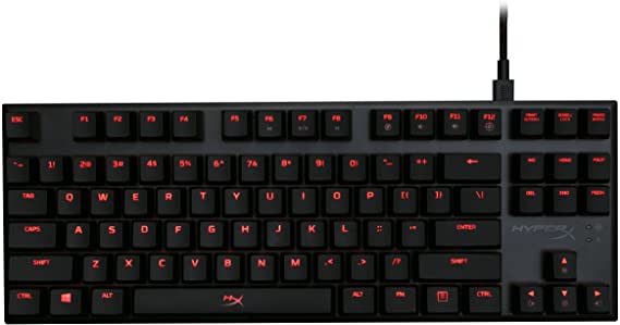 HyperX Alloy FPS Pro - Tenkeyless Mechanical Gaming Keyboard - 87-Key, Ultra-Compact Form Factor - Clicky - Cherry MX Blue - Red LED Backlit (HX-KB4BL1-US/WW)