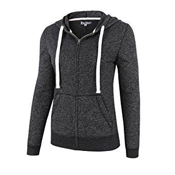 HARBETH Womens Basic Soft Zip Up Fleece Long Sleeve Pocket Hoodie Sweater Jacket