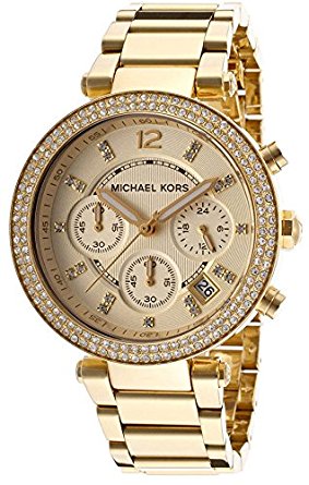 MK5354 Michael Women's Parker Rhinestones Gold-Tone Analog Quartz Watch