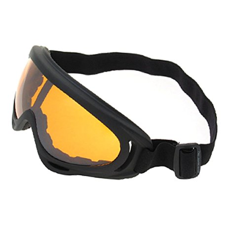 Snowboarding Black Frame Amber Color Uni Lens Goggles by Como