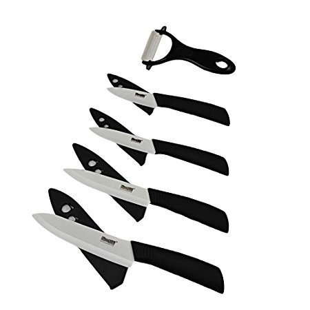 Ceramic Kitchen Knife Set by NimNik | Professional 4 Piece Chef Knives  Julienne Peeler | Gift Box Set