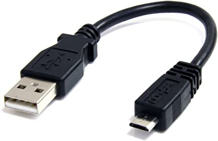 StarTech.com 6in Micro USB Cable - A to Micro B - USB to Micro B - USB 2.0 A Male to USB 2.0 Micro-B Male - 6-inches - Black (UUSBHAUB6IN)