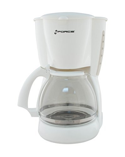 GForce GF-P1251-743 12 Cup Automatic Fresh Brew Coffeemaker with Glass Carafe, White
