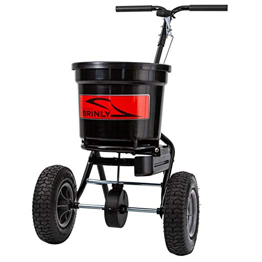 Brinly P20-500BHDF Push Spreader with Side Deflector Kit, 50-Pound Capacity