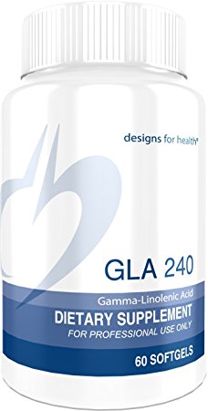 Designs for Health - GLA 240 mg Gamma Linolenic Acid, Borage Oil for Skin   Hormone Support, 60 softgels