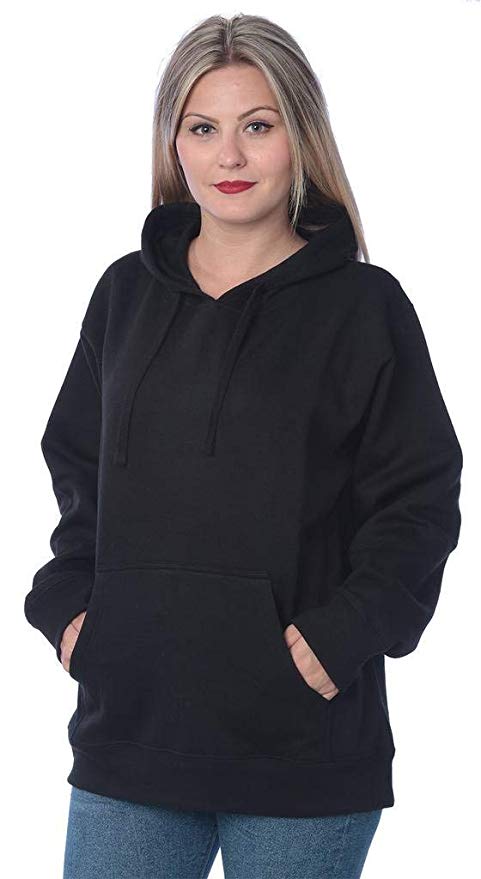 Beverly Rock Women's Plus Size Active Fleece Pullover Hooded Sweatshirt