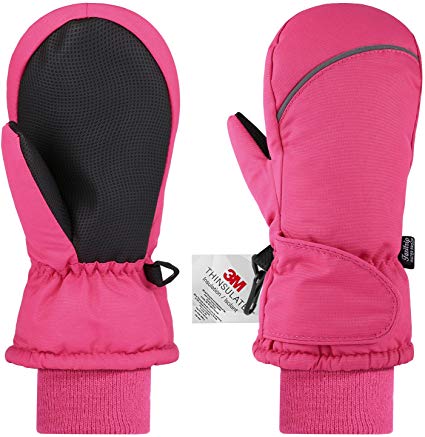 Andake Kids Ski Gloves, 3M Thinsulate Waterproof Windproof Winter Thermal Kids Ski Mitten for Children