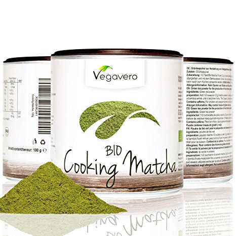 Matcha Green Tea Cooking Powder | 100 or 200 gr. Premium Culinary Quality Matcha Powder | Perfect for Cooking, Baking and Smoothie Making | VEGAN Matcha by Vegavero (100 gr.)