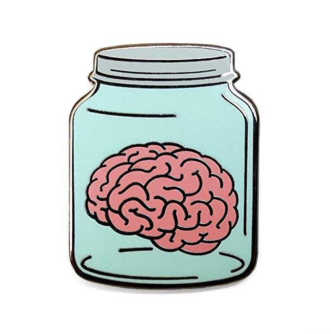Pinsanity Brain in a Jar Enamel Lapel Pin