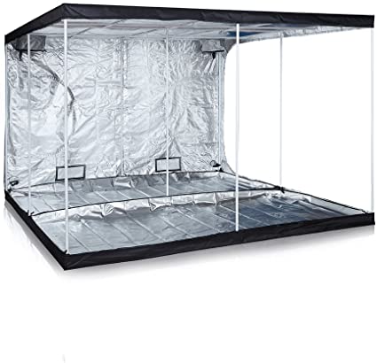 TopoGrow D-Door 120"X120"X78"Indoor Grow Tent Room 600D Mylar High Reflective Non Toxic Hut, 10'X10'