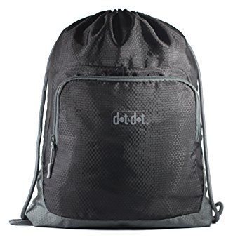 Dot&Dot Gymsack Drawstring Bag - Water Resistant and Lightweight Backpack with Drawcord Closure - Suits Men and Women Sackpack Tote for Travel, Gym, Fitness, Indoor or Outdoor Sports