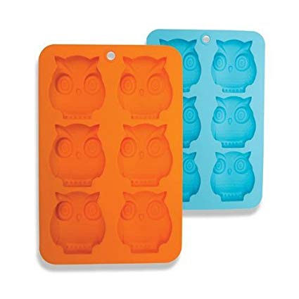 DCI Silicone Soap Molds 6-Cavity Owl Shaped Molds Soap Bars Ice Cube Tray Candy Baking Muffin Cupcake Cookie Bread Pan Nonstick Food Grade Silicone 2 Pack