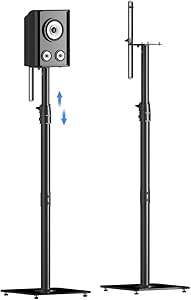 Suptek Height Adjustable Speaker Stands Set of 2 Bookshelf Speaker Stand Pair for Universal Satellite Speakers, for Bose Polk JBL Sony Yamaha - 22 lbs Capacity per Stand, SFM001