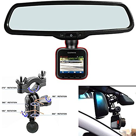 AccessoryBasics Car Rearview Mirror Mount Kit for Garmin Dash Cam 10 20 25 Driving Recorder