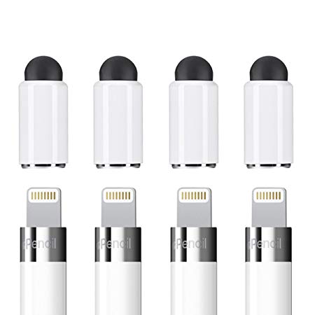 Zspeed [2 in 1] Magnetic Replacement Cap for Apple Pencil - Rubber Tips Fiber Tips as Stylus Compatible with All Touch Screen Tablets/Cell Phones