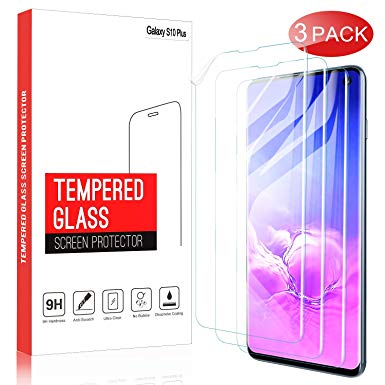 IVSO 3 Pack Screen Protector for Samsung Galaxy S10 Plus, Flexible Film，Ultrasonic Fingerprint Compatible，Bubble-Free，Case Friendly Scratch Resistant for Samsung Galaxy S10 Plus (Transparent)