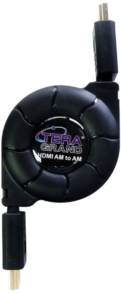 Tera Grand RETH-WH01B Premium High Speed HDMI Retractable Cable with HDMI 2-In-1 T Adapter