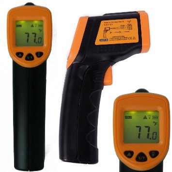 HDE High Accuracy Non-Contact Infrared IR Temperature Gun Digital Thermometer