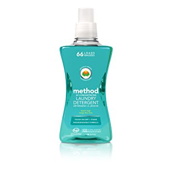 Method 4x Concentrated Laundry Detergent, Beach Sage, 53.5 Ounce, 66 Loads (4 Count)