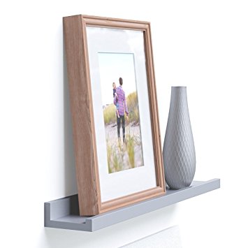 Denver Modern Floating Wall Ledge Shelf for Pictures and Frames 22 Inches Long , Gray
